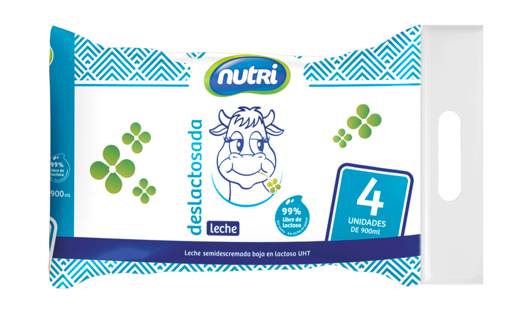 4 PACK LECHE ENTERA UHT POLIETILENO 1L