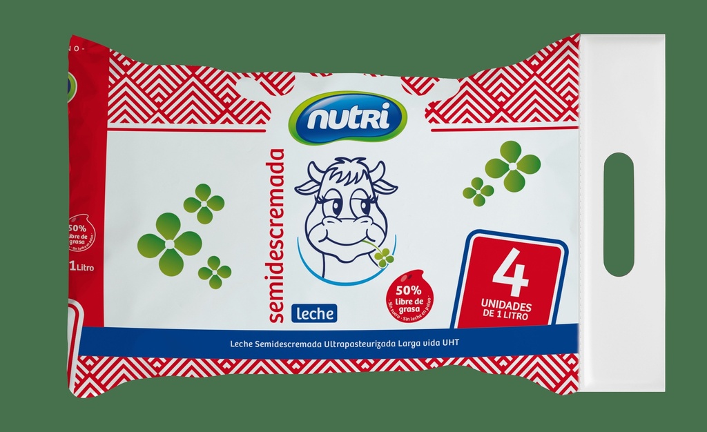 4 PACK LECHE SEMI UHT POLIETILENO 1L