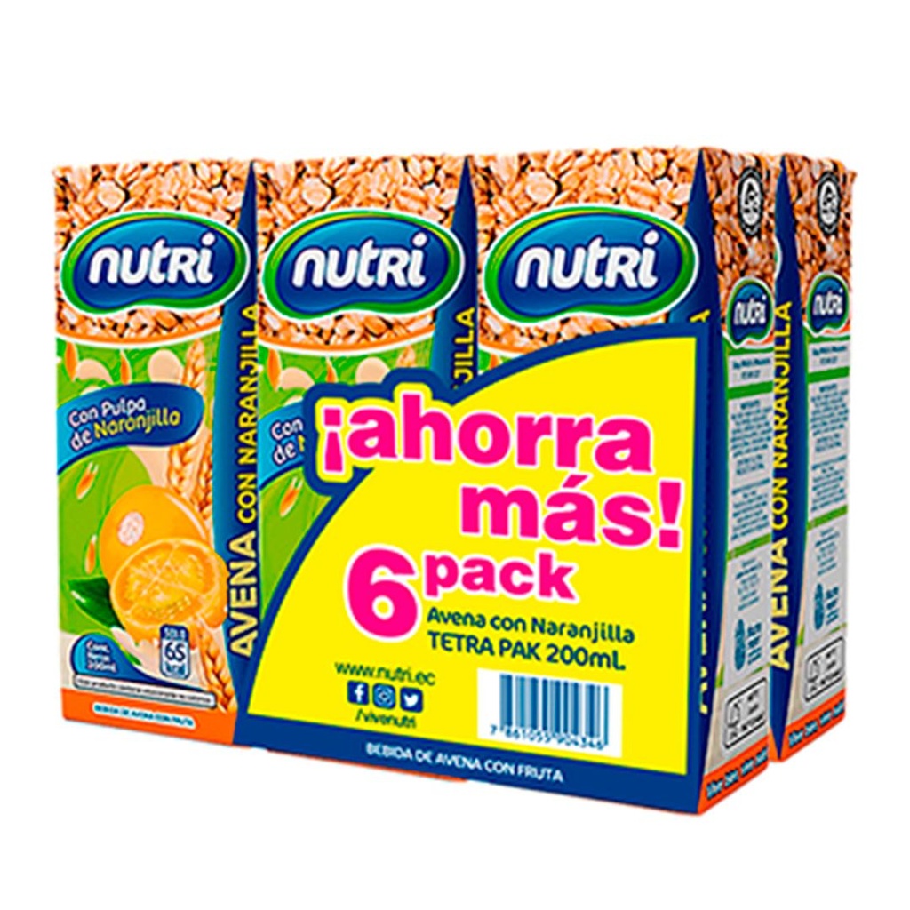 6 PACK AVENA CON NARANJILLA SQ 200ML